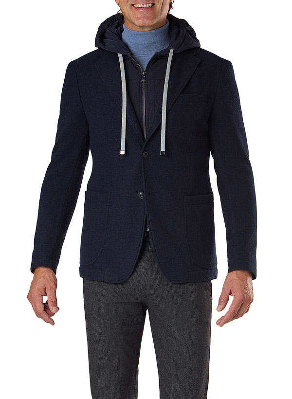 JOOP!, Sakko Hoodney, Slim Fit, Woll-Fleece, nachtblau