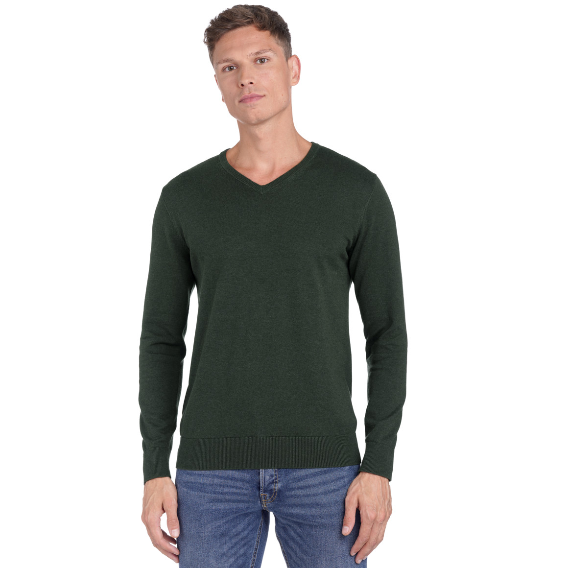 Herren Feinstrickpullover mit V-Ausschnitt