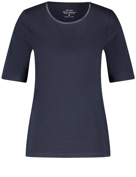 T-Shirt mit Satinblende