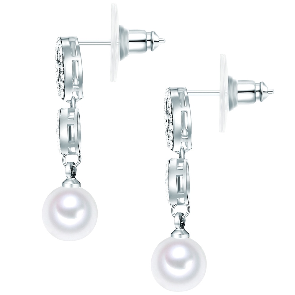 Rafaela Donata Boucles d'oreille en perle Argent sterling Verre Cristal Perles organiques en Arg Boucles d'oreilles