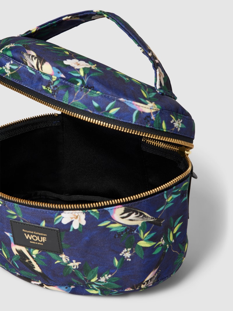 Kosmetiktasche mit kurzem Henkel Modell 'Malu' in marineblau