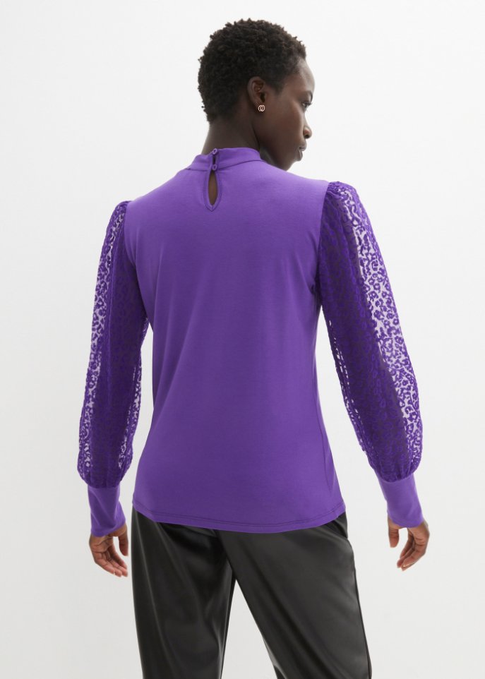 Shirt mit transparenten Ärmeln im trendigen Animal Design