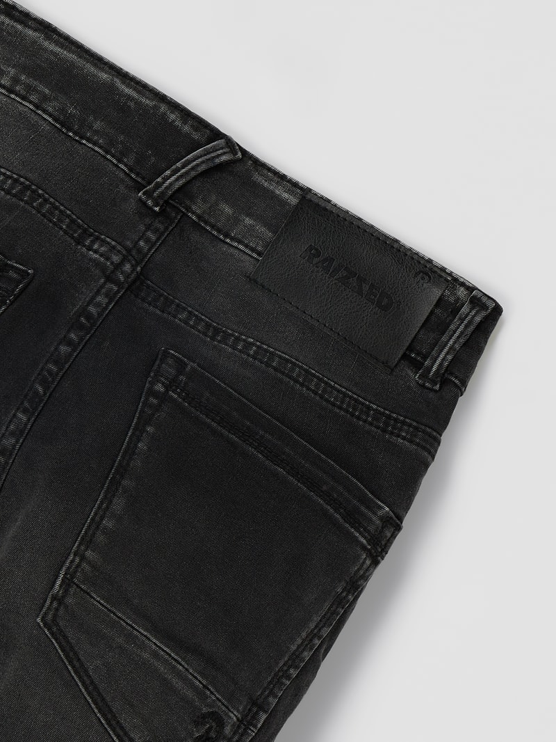Skinny Fit Jeans mit Stretch-Anteil Modell 'Bangkok' in schwarz