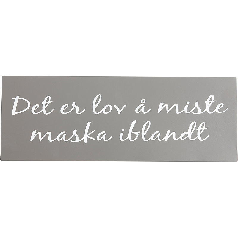 Home Skilt m/strikktekst 13x36 cm metall