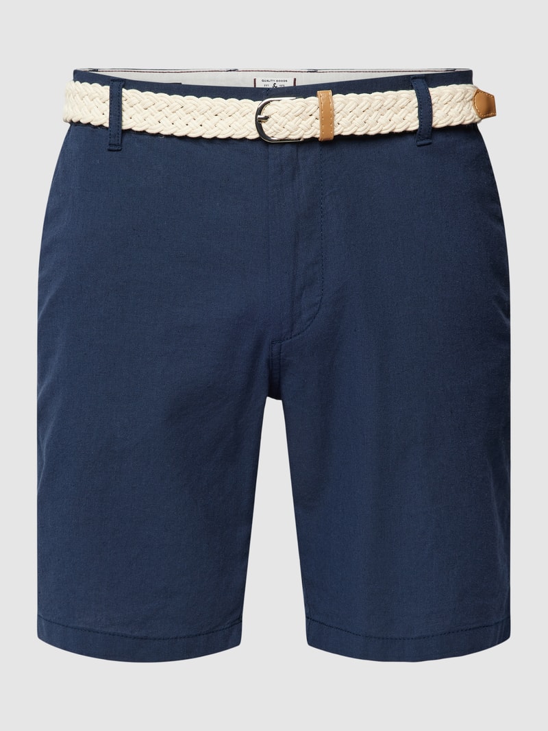Bermudas mit Stoffgürtel in marineblau