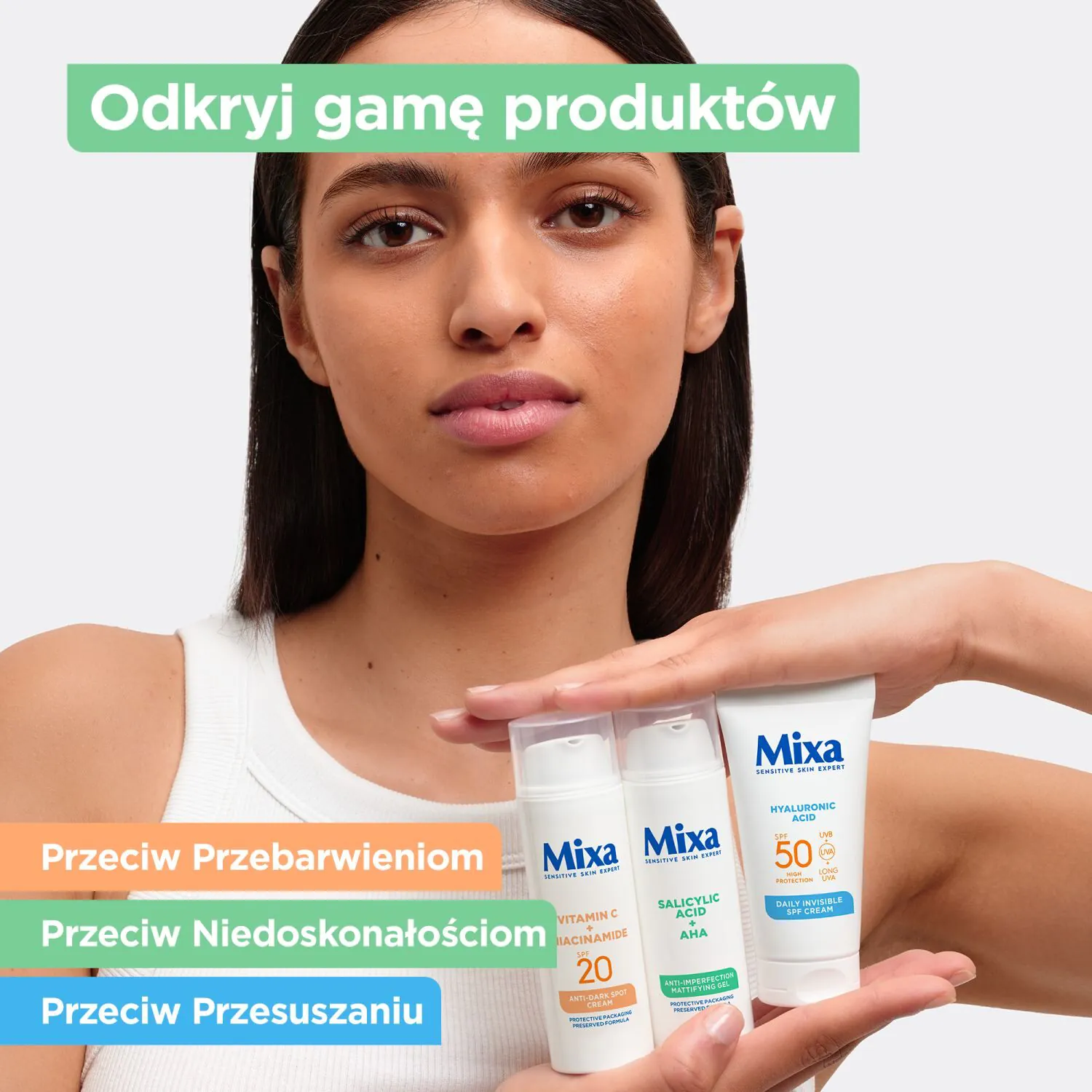 Mixa matinį poveikį turintis veido gelis nuo odos defektų su salicilo rūgštimi ir AHA rūgštimis
