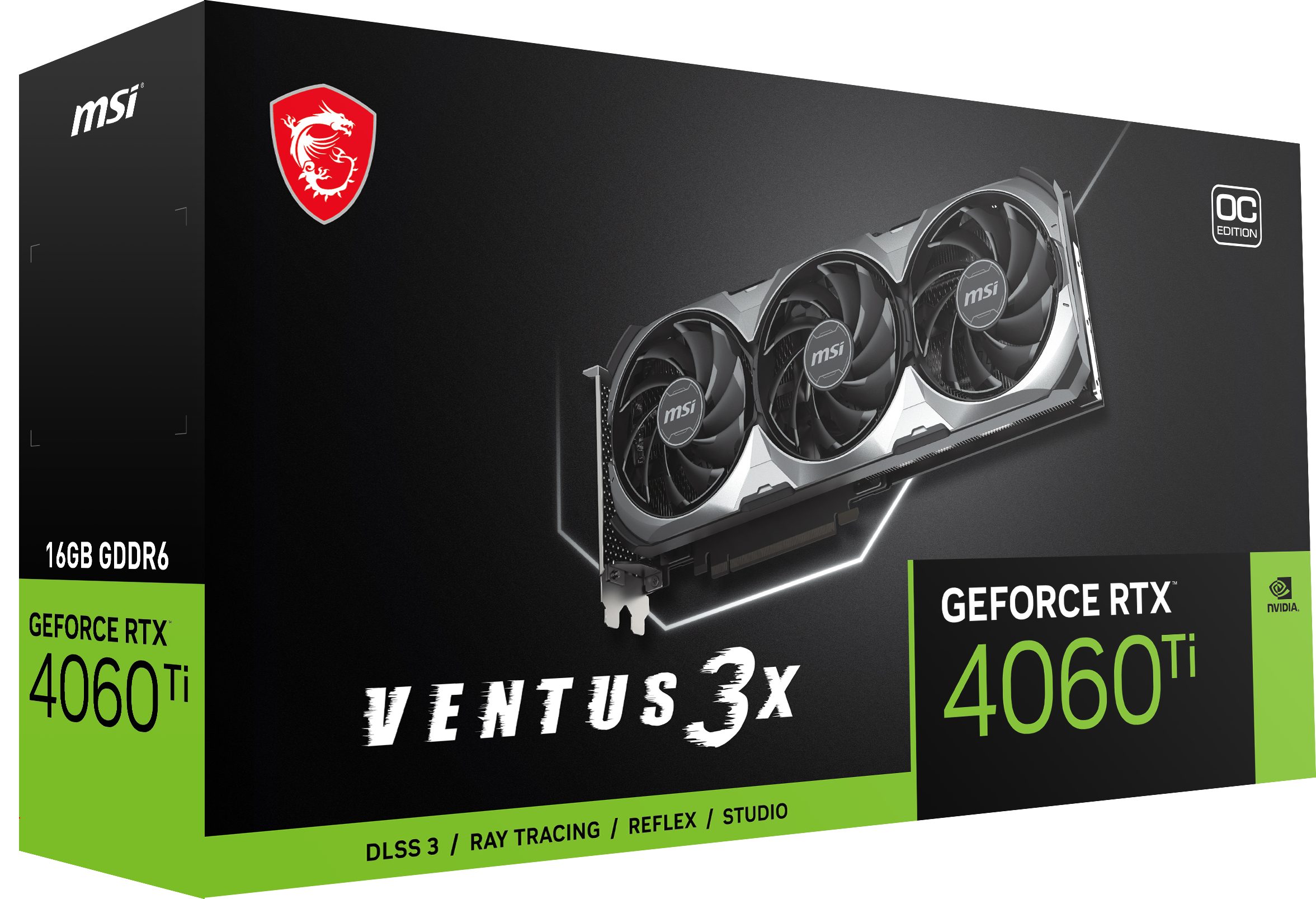 MSI RTX 4060 Ti VENTUS 3X 16G OC Grafikkarte (16 GB, GDDR6)