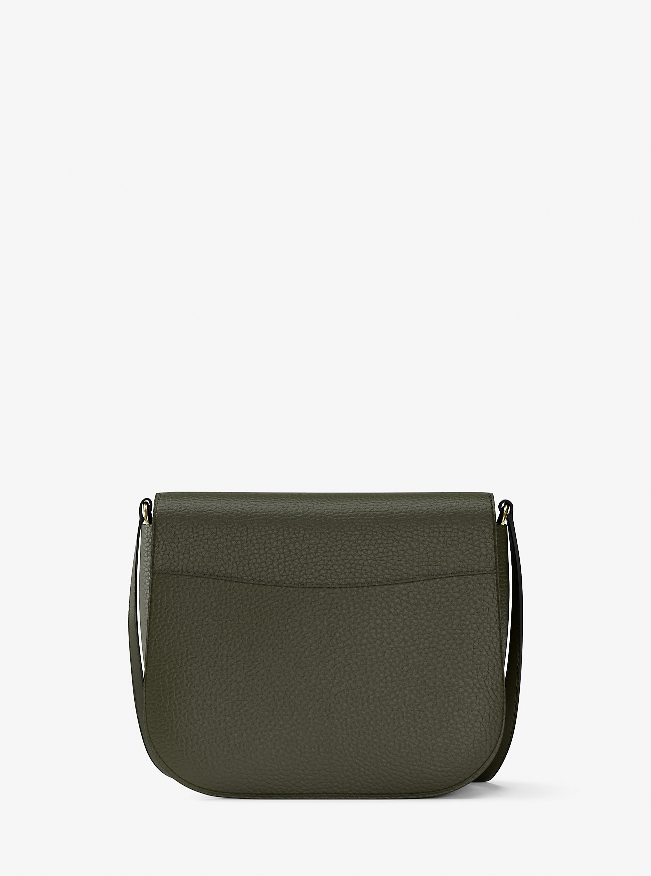 Emilia Liten Pebbled Leather Saddle Skulderveske - IVY
