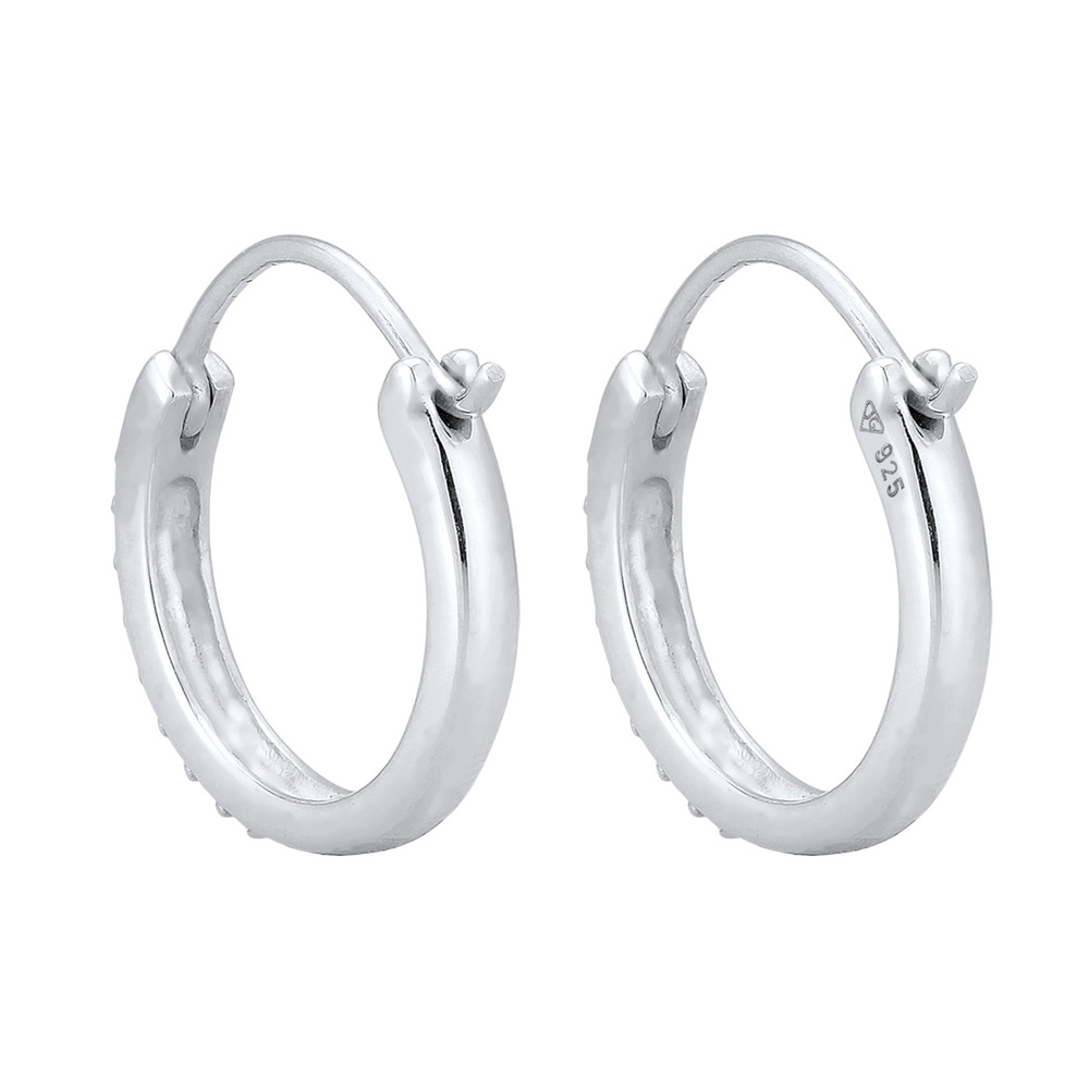 Elli Elli Boucles d'Oreilles Femmes Créoles Arc-en-ciel Filigrane avec Cristaux en Arg Boucles d'oreilles