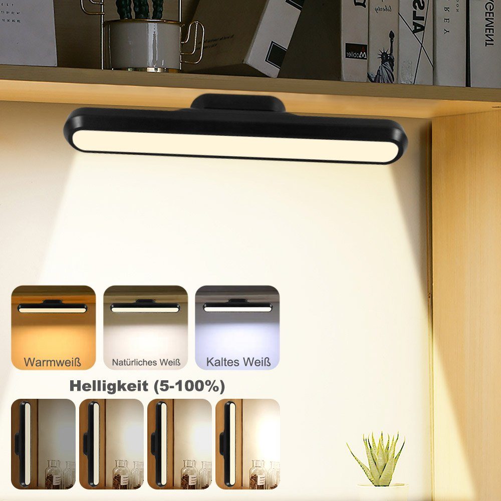 Sunicol LED Unterbauleuchte Dimmbar, Berührungssteuerung/Fernbedienung, Magnetisch montiert, Kaltweiß, Warmweiß, Naturweiß, für Heim Büro Küche Schlafzimmer Loft Schrank Beleuchtung, Wiederaufladbar Batteriebetrieben, Schreibtischlampe Buchlampen