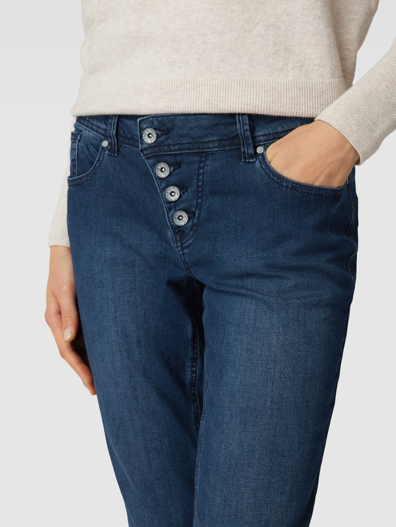 Skinny Fit Jeans mit Stretch-Anteil Modell 'Malibu Strech Denim' in marineblau