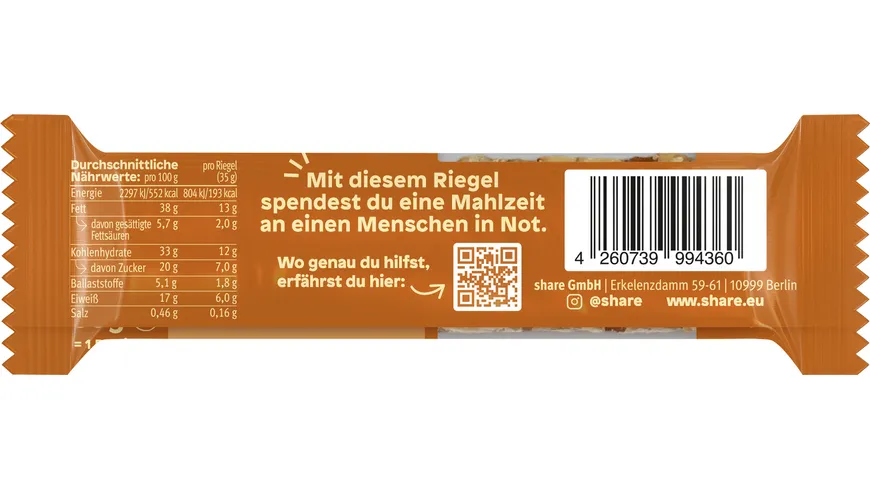 share Bio Nussriegel Karamell Meersalz 35 g