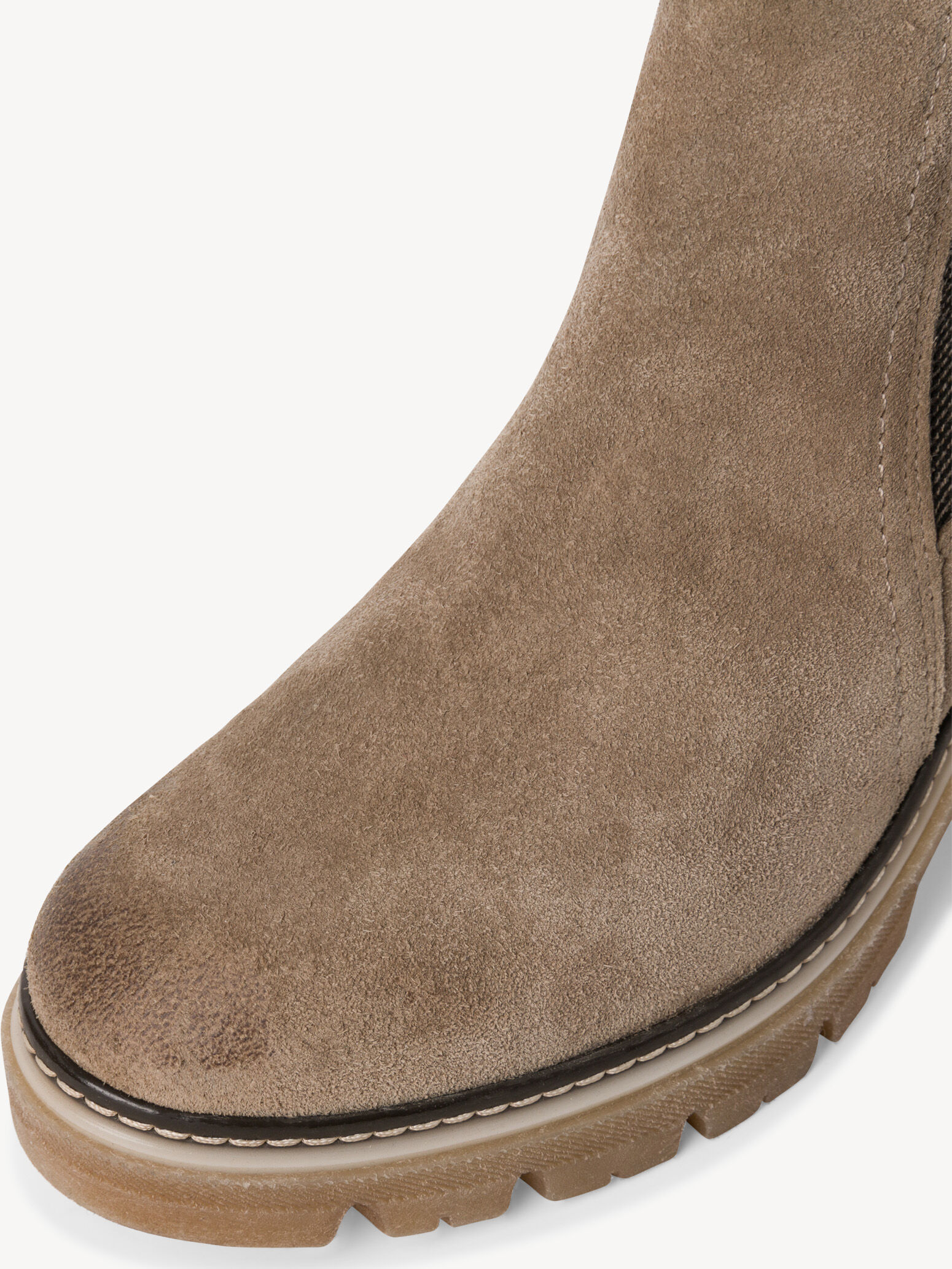 Bottine Chelsea en cuir - beige