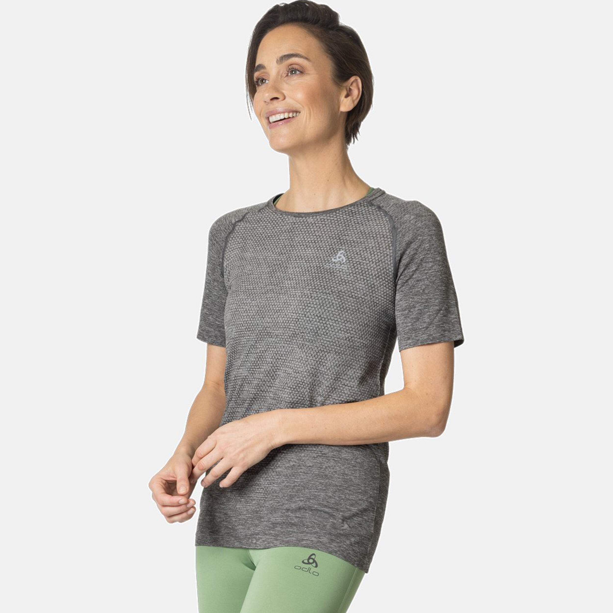 Crew Neck Essential Laufshirt Damen - Grau