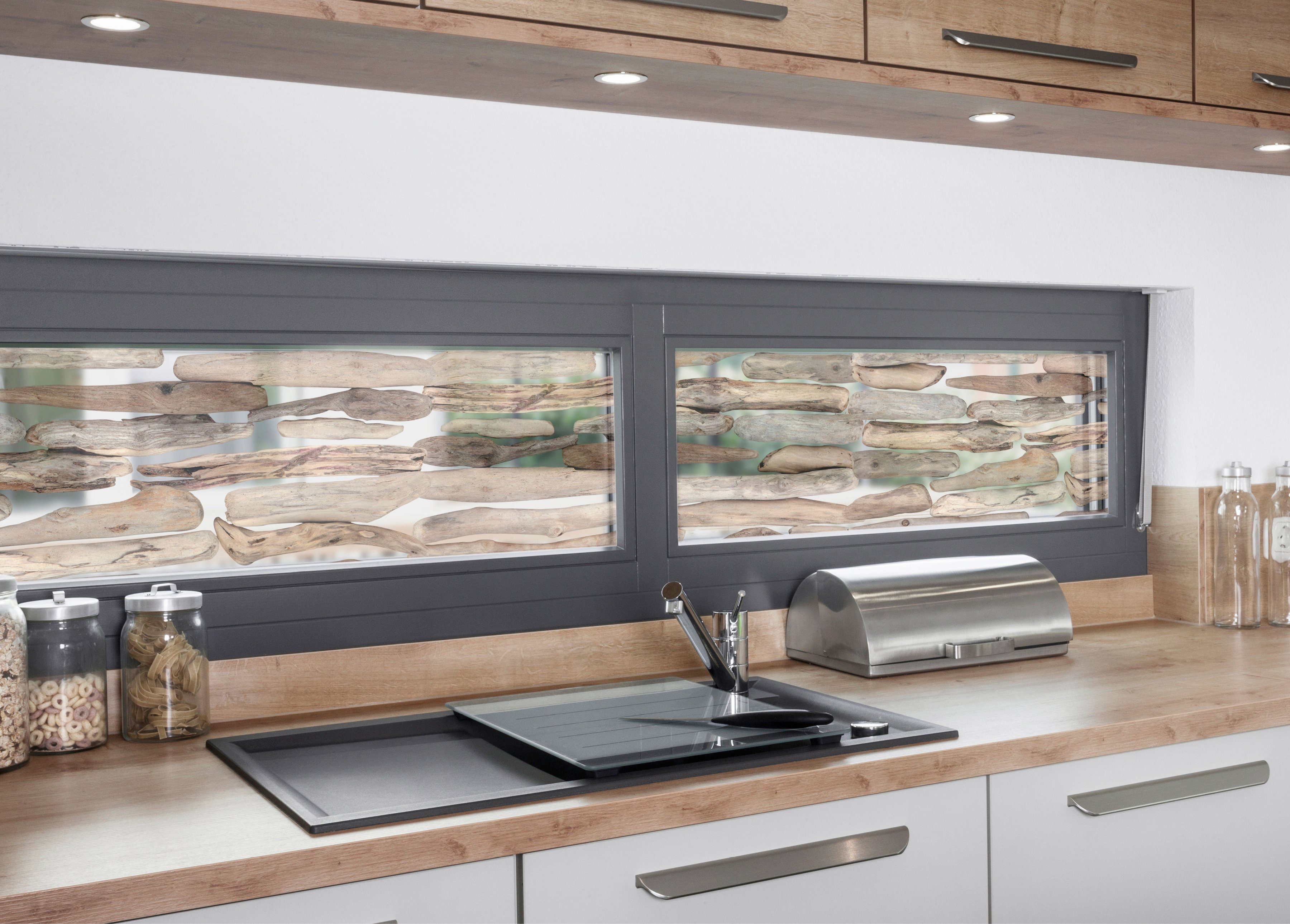 Fensterfolie Look Driftwood, MySpotti, halbtransparent, glatt, 200 x 30 cm, statisch haftend