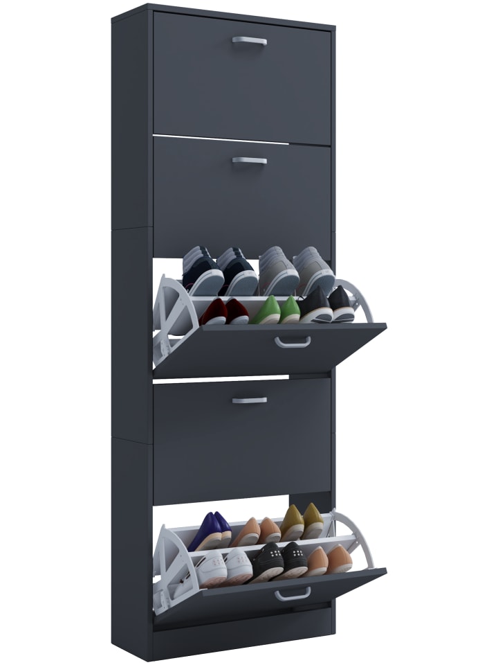 VCM  Holz Regal Schuhschrank Schuhkipper Serie Sipos XL in Anthrazit günstig kaufen onesize