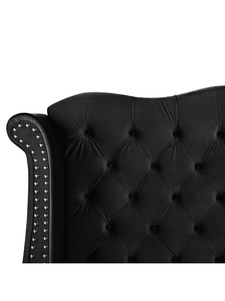 Beliani Doppelbett AYETTE in Schwarz - (W) 205 x (H) 154 x (L) 215 cm günstig kaufen onesize