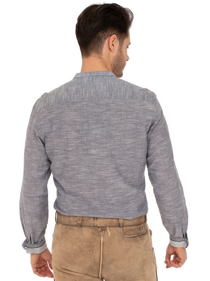 MADDOX Stehkragenhemd H-106 in blau günstig kaufen