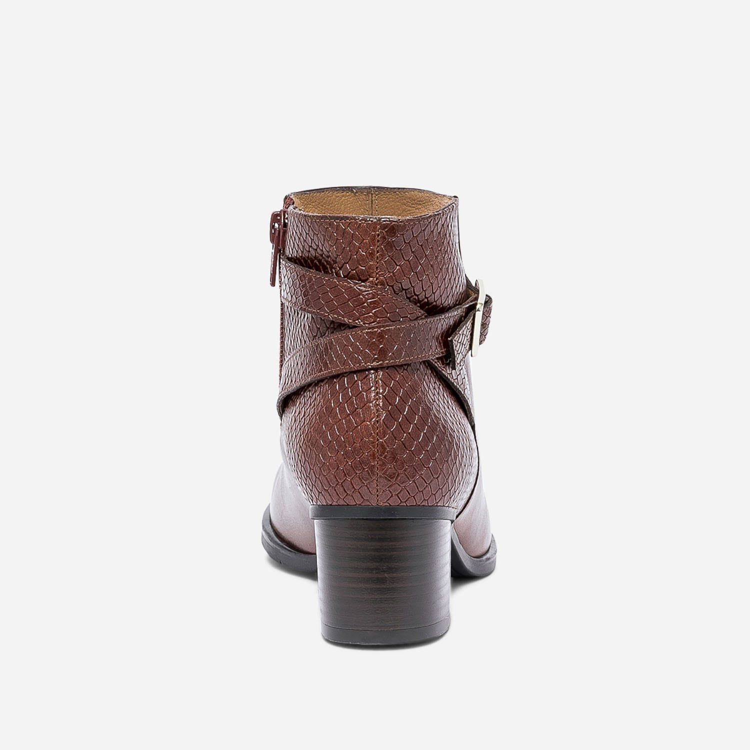 Boots ERAM FLEX cognac en cuir embossé