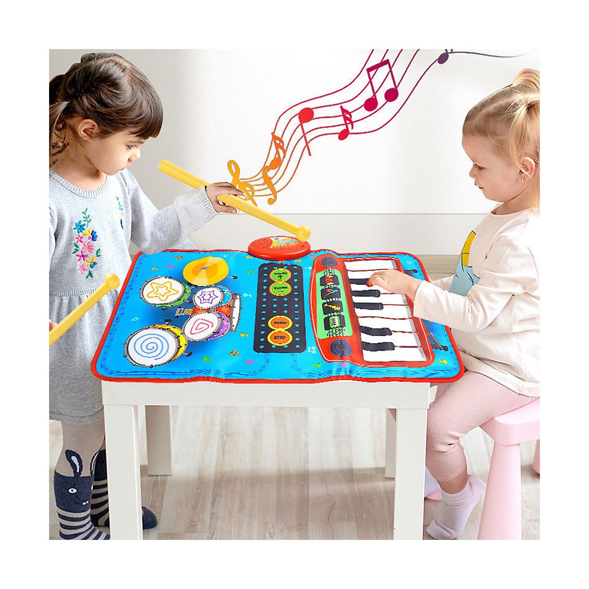 Musikmatten mit Klavier und Schlagzeug Klängen für Kinder