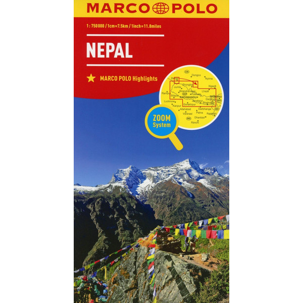MARCO POLO Länderkarte Nepal 1:750 000 - Straßenkarte