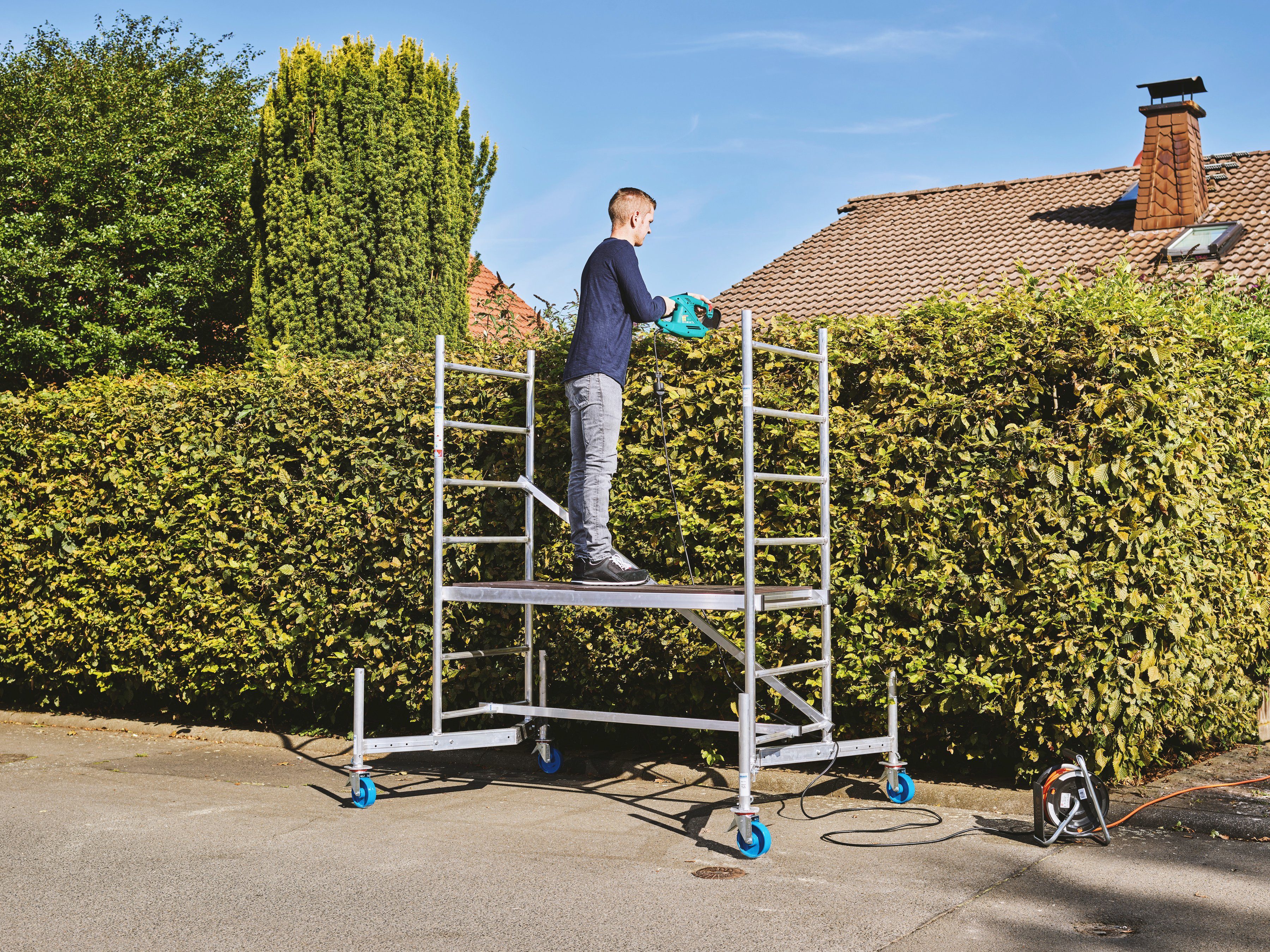 KRAUSE Arbeitsgerüst ClimTec System, Alu-Grundgerüst, aufstockbar, Arbeitshöhe: 3 Meter