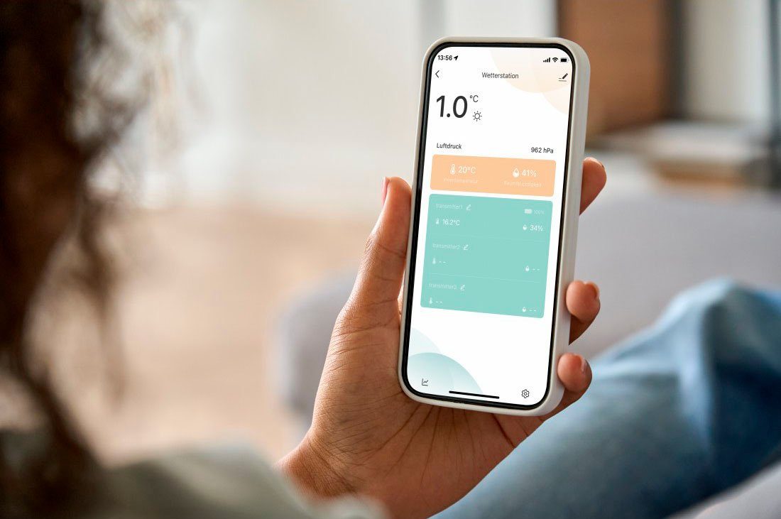 Hama WLAN mit Außensensor, Thermometer/Hygrometer Barometer, App Wetterstation (WLAN, Außensensor, Thermometer/Hygrometer Barometer, App, Farbdisplay)