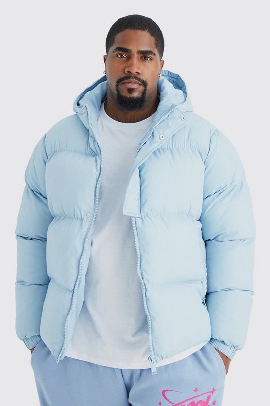 Plus kastige Steppjacke mit Kapuze und Knopfleiste