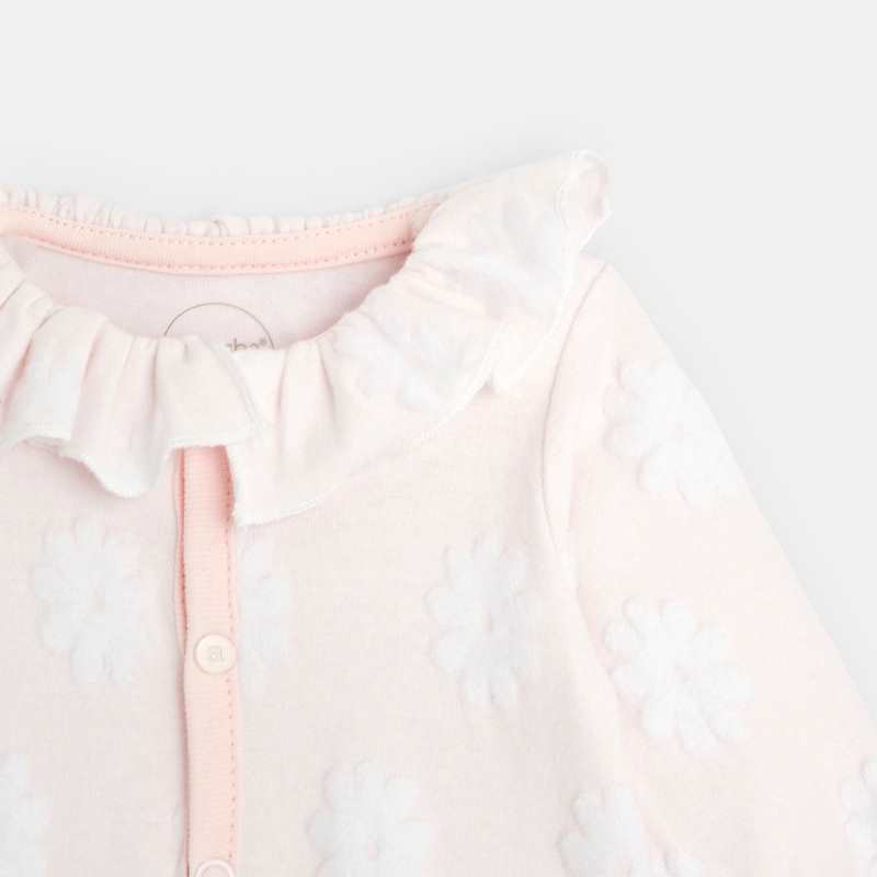 Pyjama bébé fille en velours effet dévoré rose Absorba