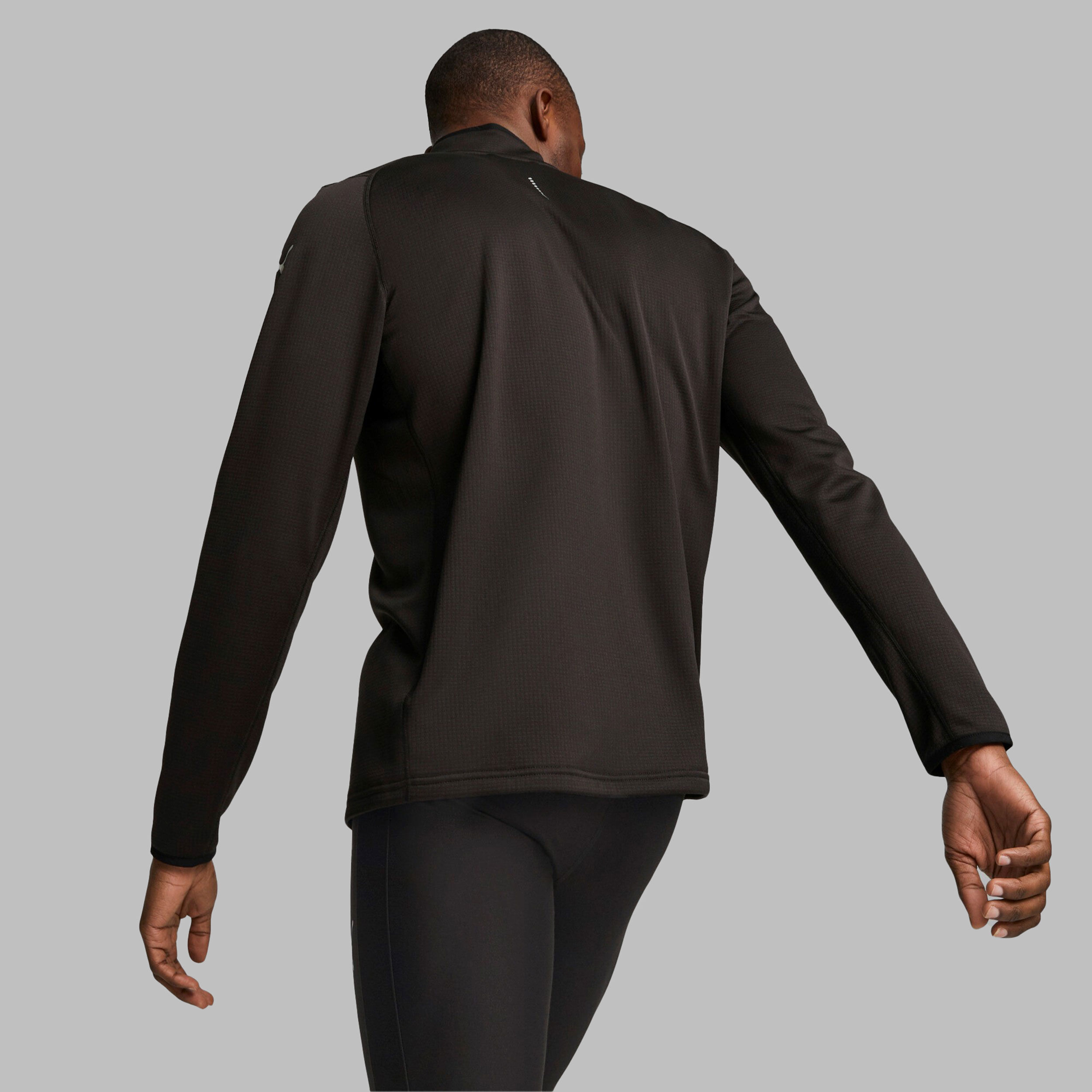 Run Microfleece Half-Zip Lauftop Herren - Schwarz