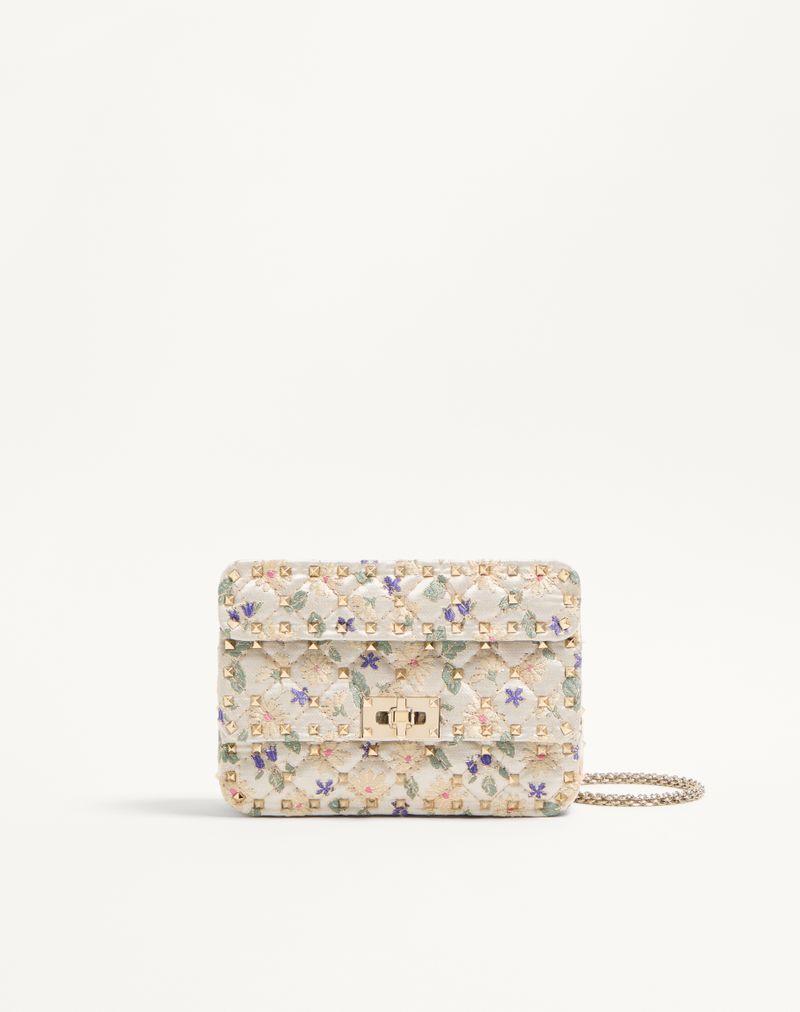 Valentino Garavani Rockstud Spike lille taske i jacquardstof