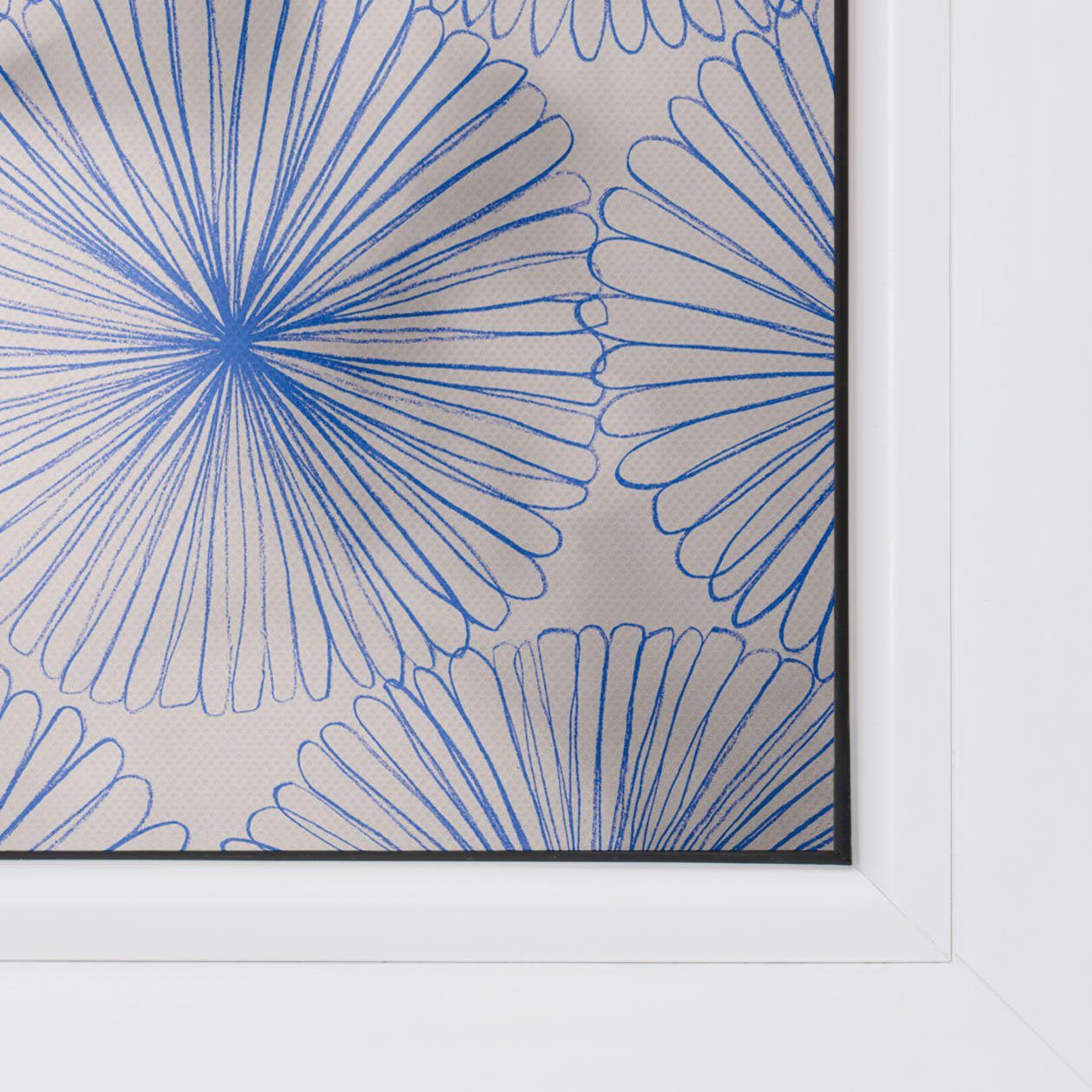 Fensterfolie Fensterfolie selbstklebend, Sichtschutz, Flower wheel - Blau, LICHTBLICK ORIGINAL, blickdicht, glatt