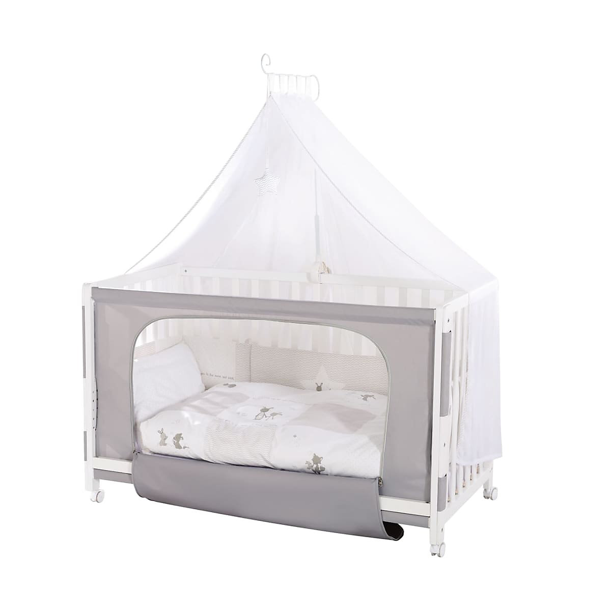 Room Bed, 60 x 120 cm Fox & Bunny weiß