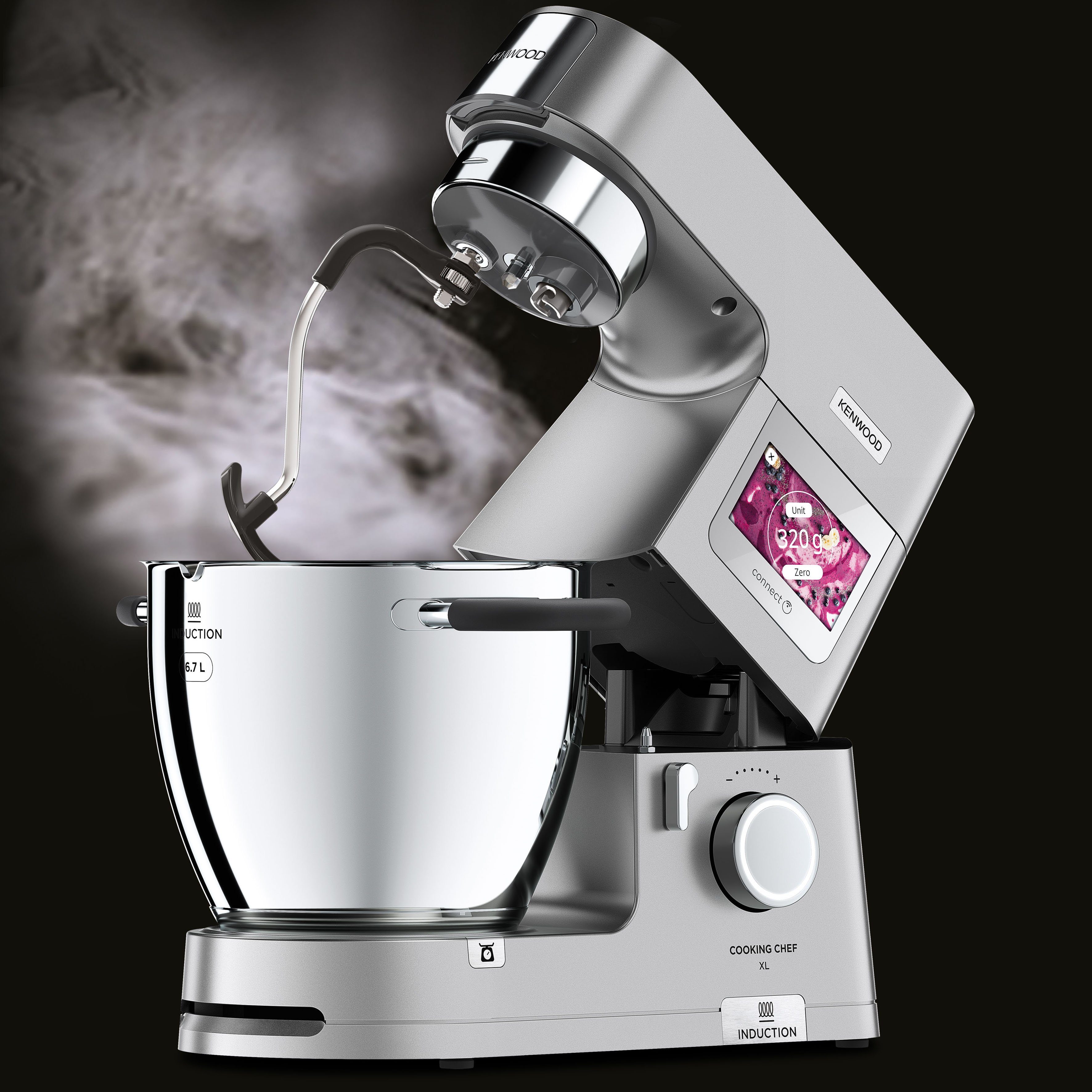 KENWOOD Küchenmaschine mit Kochfunktion Cooking Chef XL KCL95.424SI, 1500 W, 6,7 l Schüssel, mit integrierter Waage und umfangreichem Zubehör