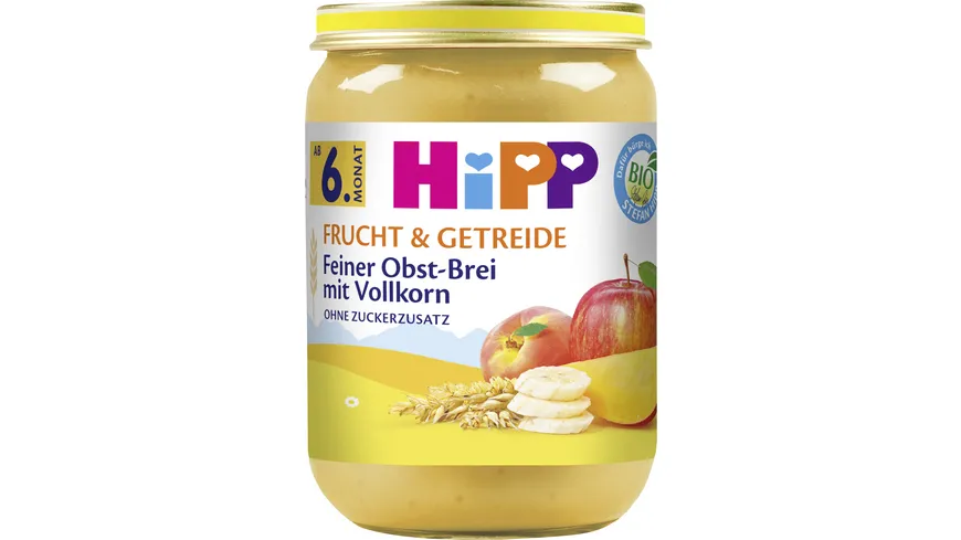 HiPP Bio Frucht und Getreide Feiner Obst-Brei mit Vollkorn