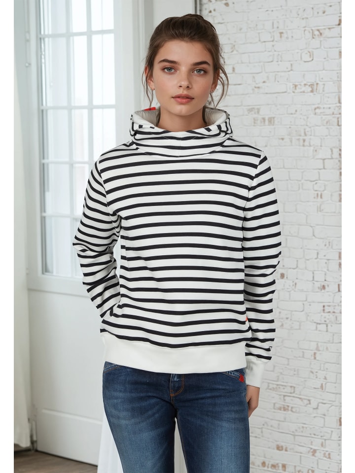 Salzhaut Hoodie TIUTEN in Navy Offwhite günstig kaufen