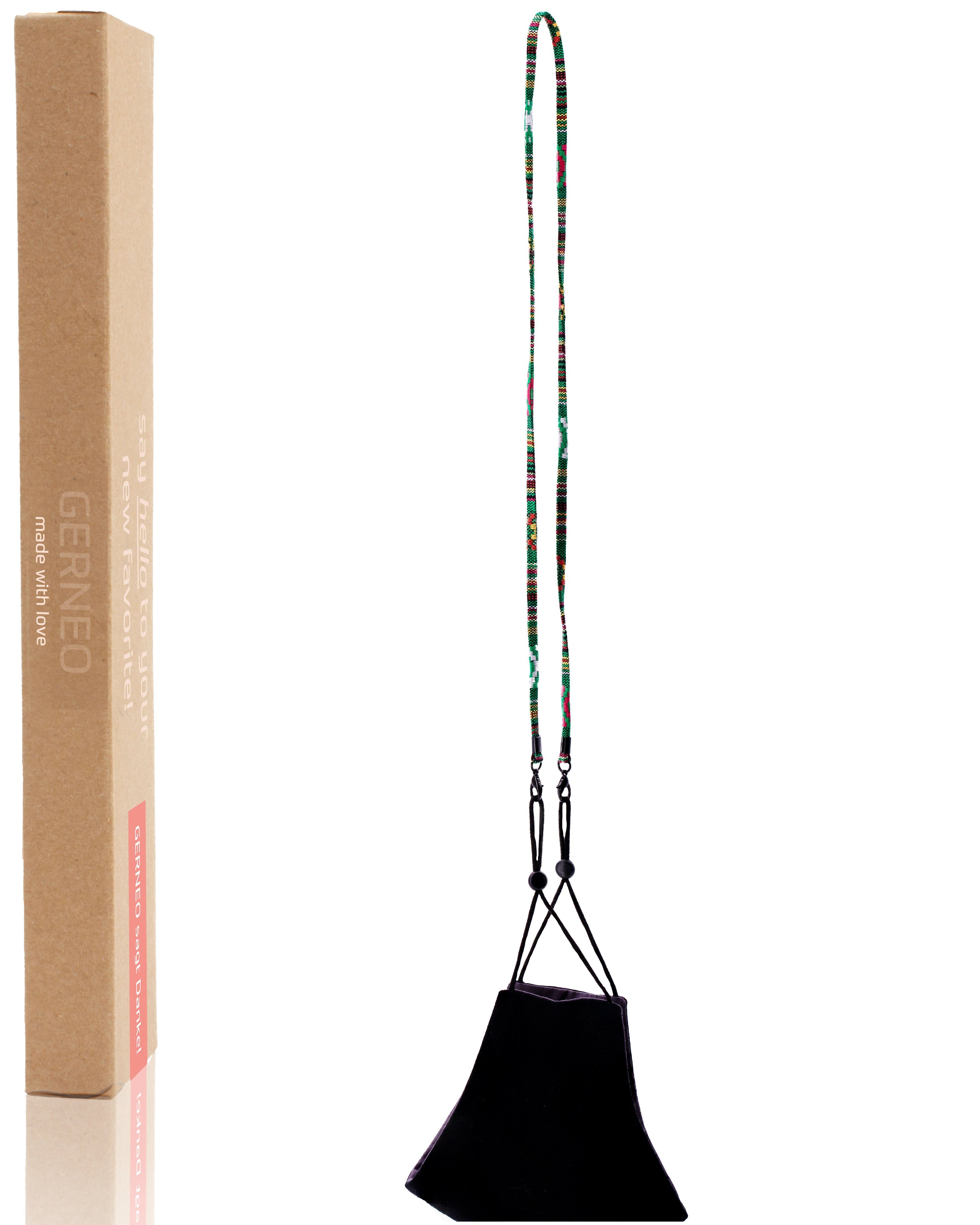 GERNEO Brillenband GERNEO® - Arizona – gestricktes Brillenband Stoff – Maskenband, Brillenkordel diverse Brillenbänder Farben Brillenhalter Schwarz matt