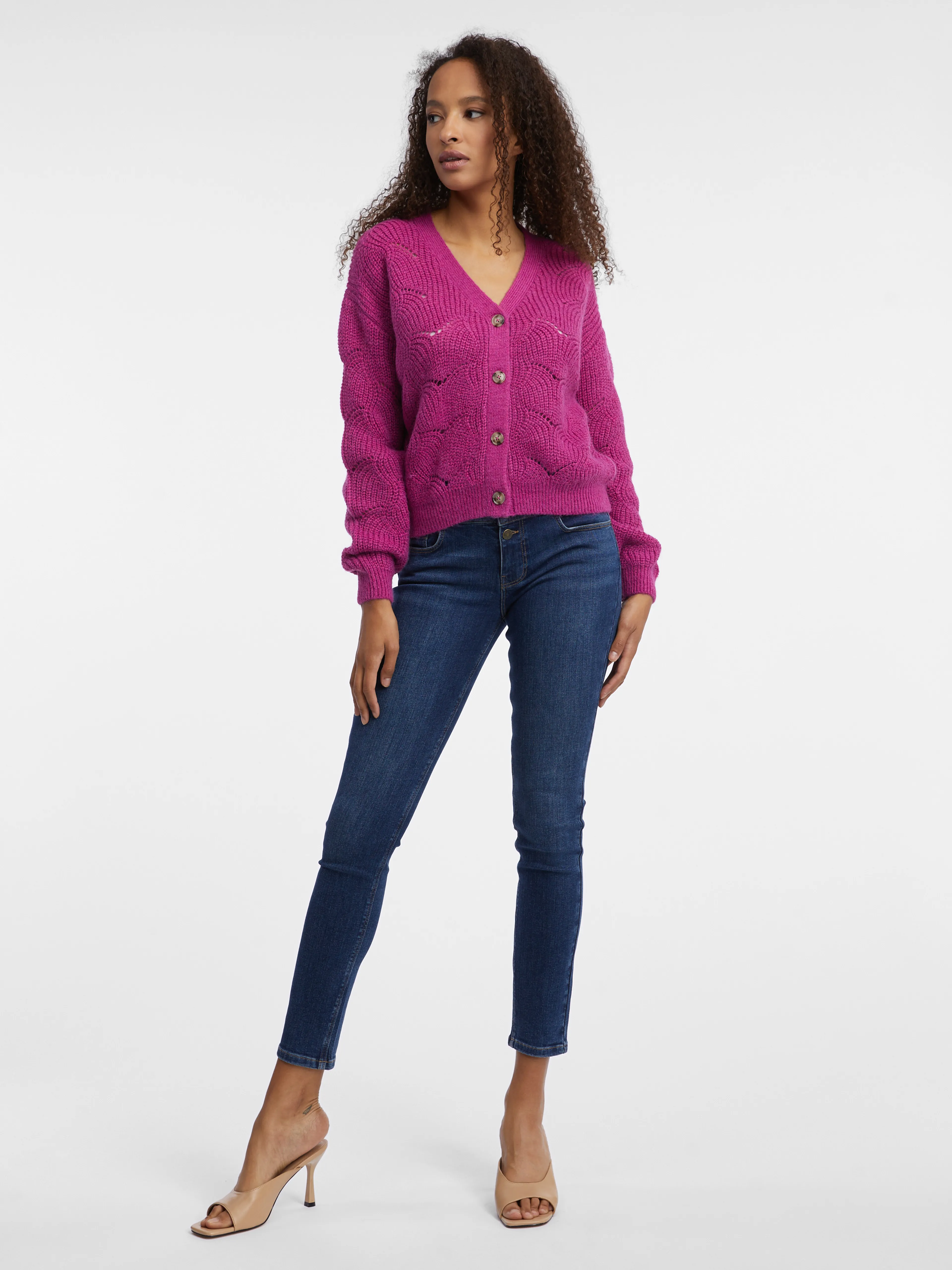 Dunkelrosa Damen Strickjacke ORSAY