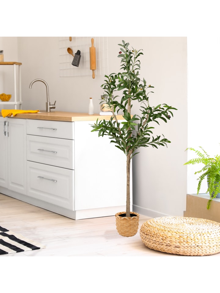 relaxdays Olivenbaum künstlich in Grün/ Braun - 90 cm günstig kaufen onesize