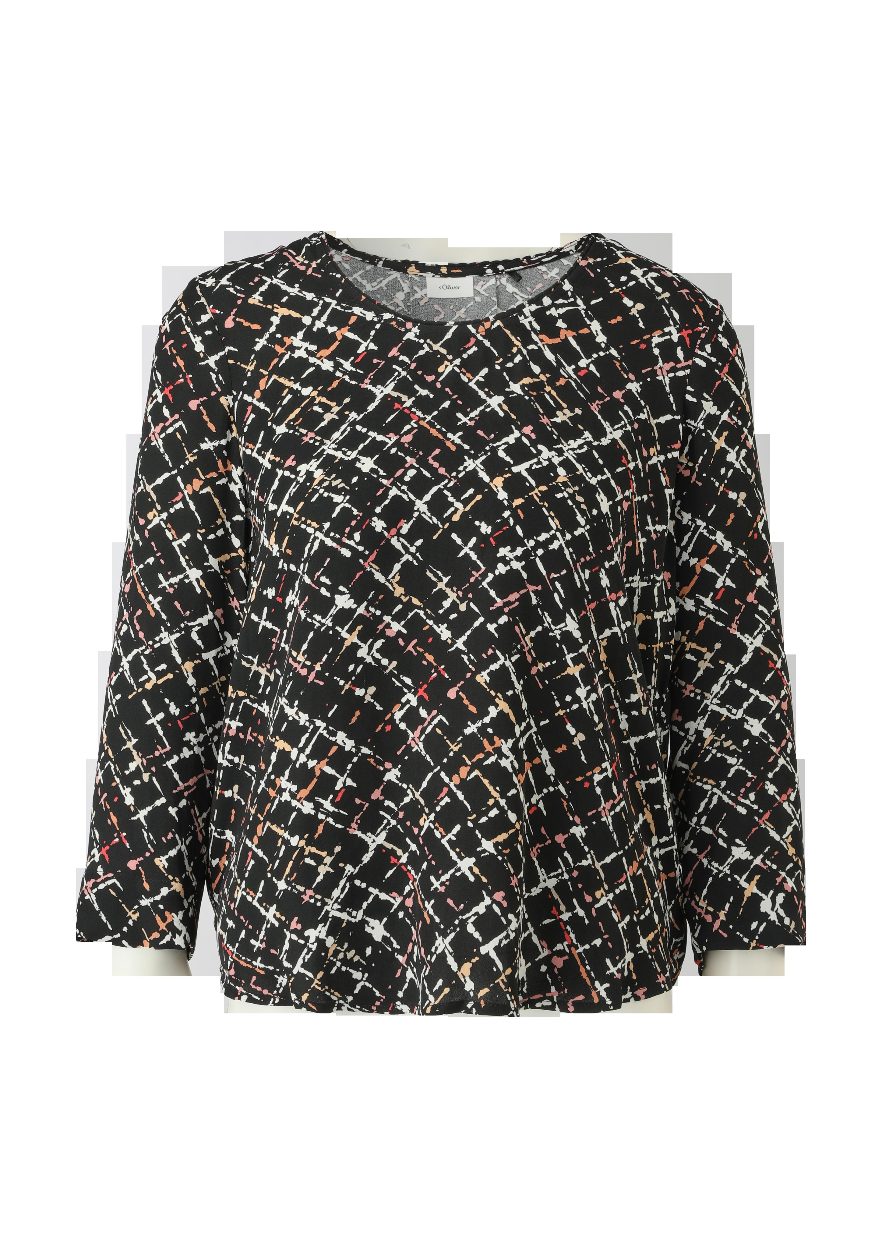Viskosebluse mit Allovermuster  2121966-99A3