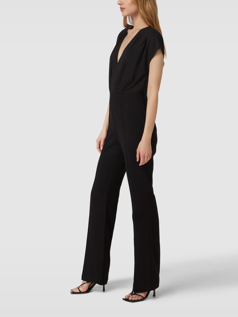 Jumpsuit mit V-Ausschnitt Modell 'BRENDA' in schwarz