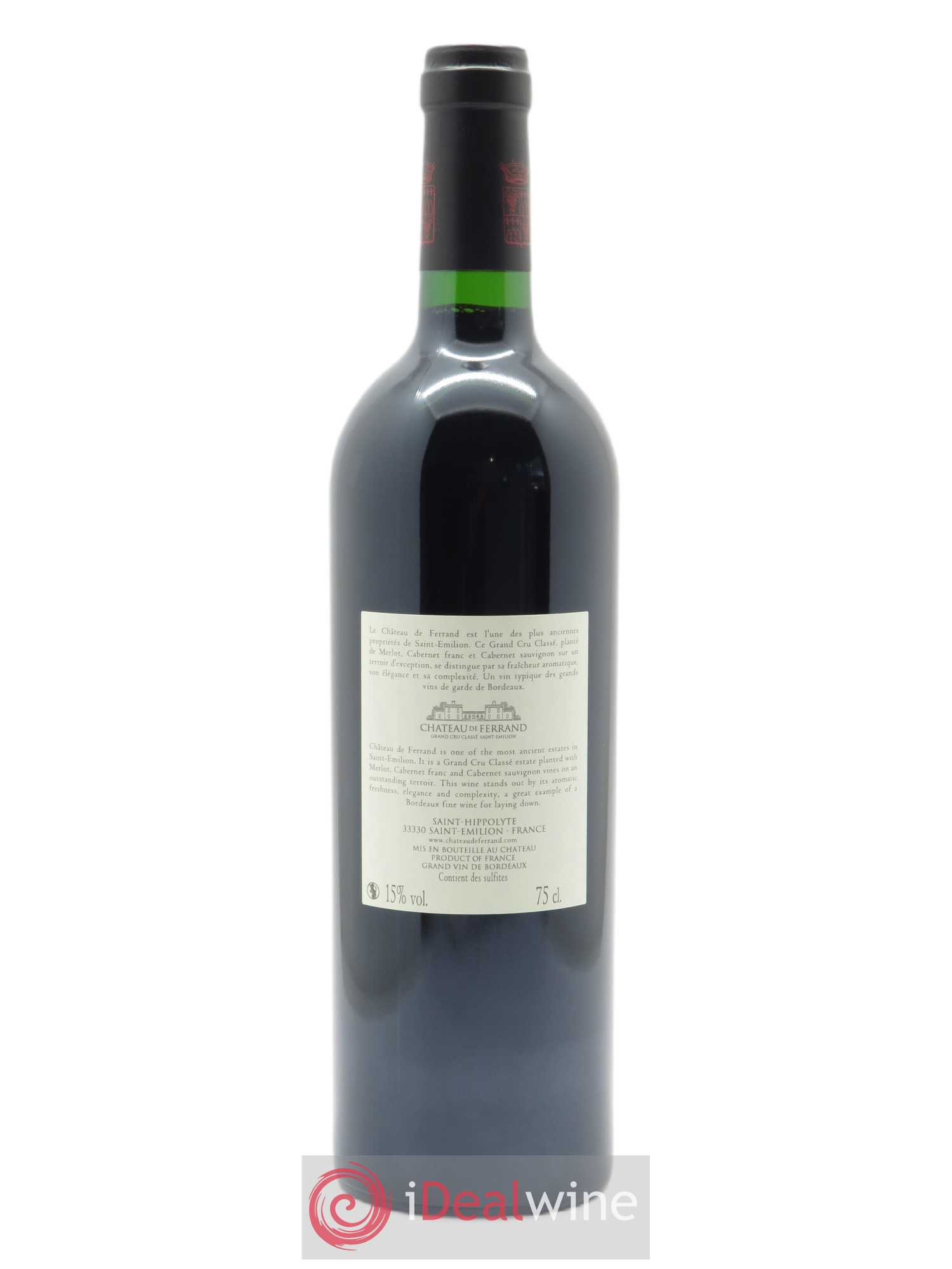 Château de Ferrand Grand Cru Classé (CBO à partir de 6 bts) 2015 - Lot de 1 Bouteille