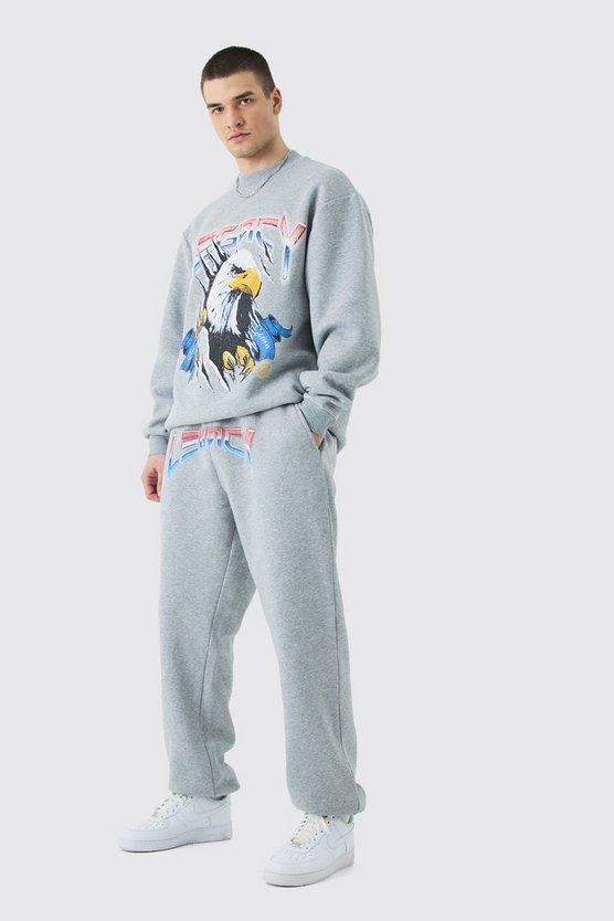 Tall Oversize Sweatshirt-Trainingsanzug mit Liberty-Print