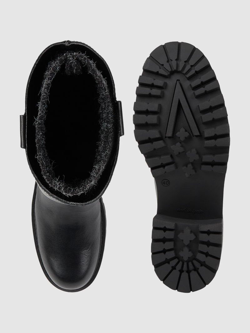Sock Boots aus Leder in schwarz