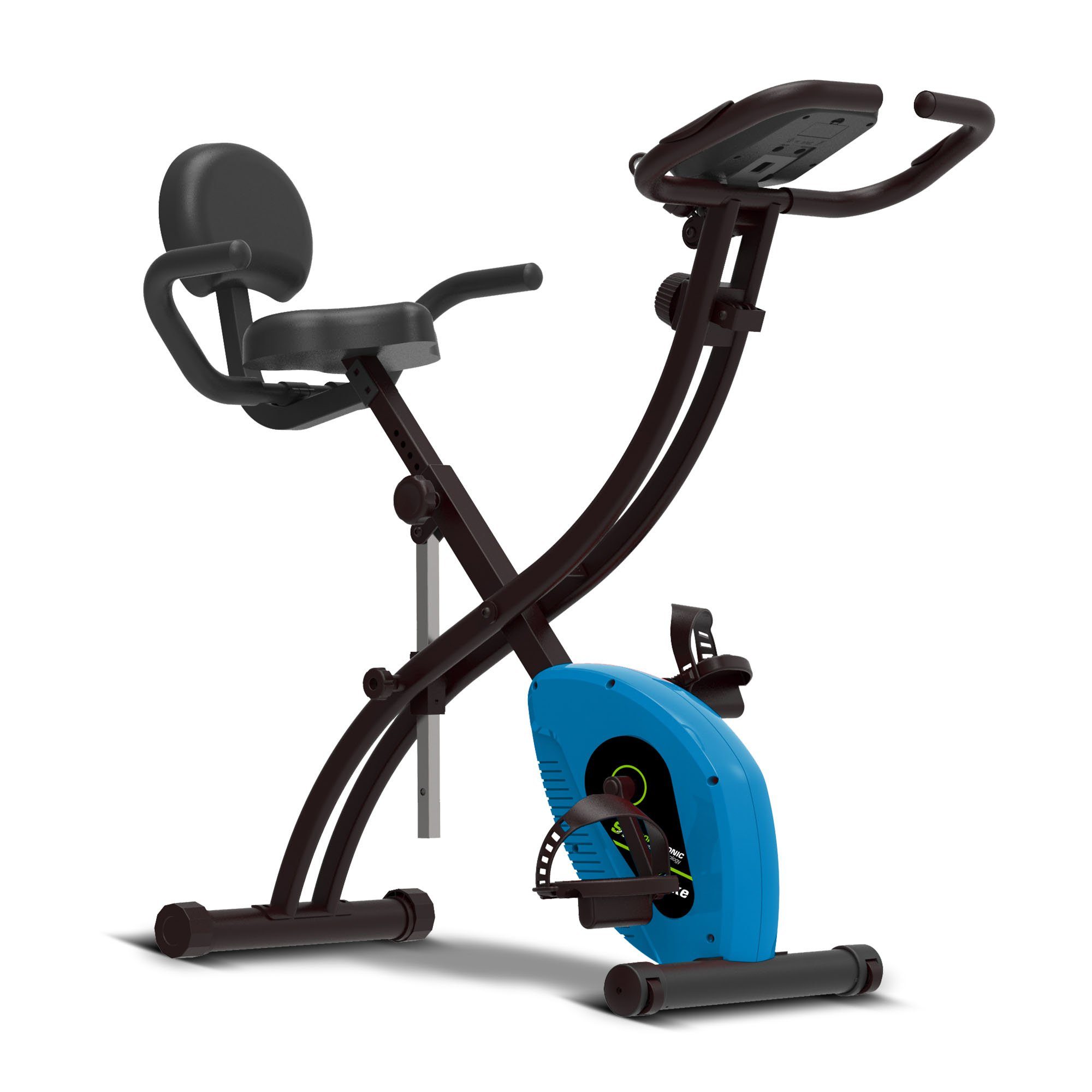 SportTronic Heimtrainer 8 Widerstandsstufen (Set, Spar-Set, mit LCD Display), Bike Trimmrad Standfahrrad Sport Fahrrad für Zuhause / klapp Rad