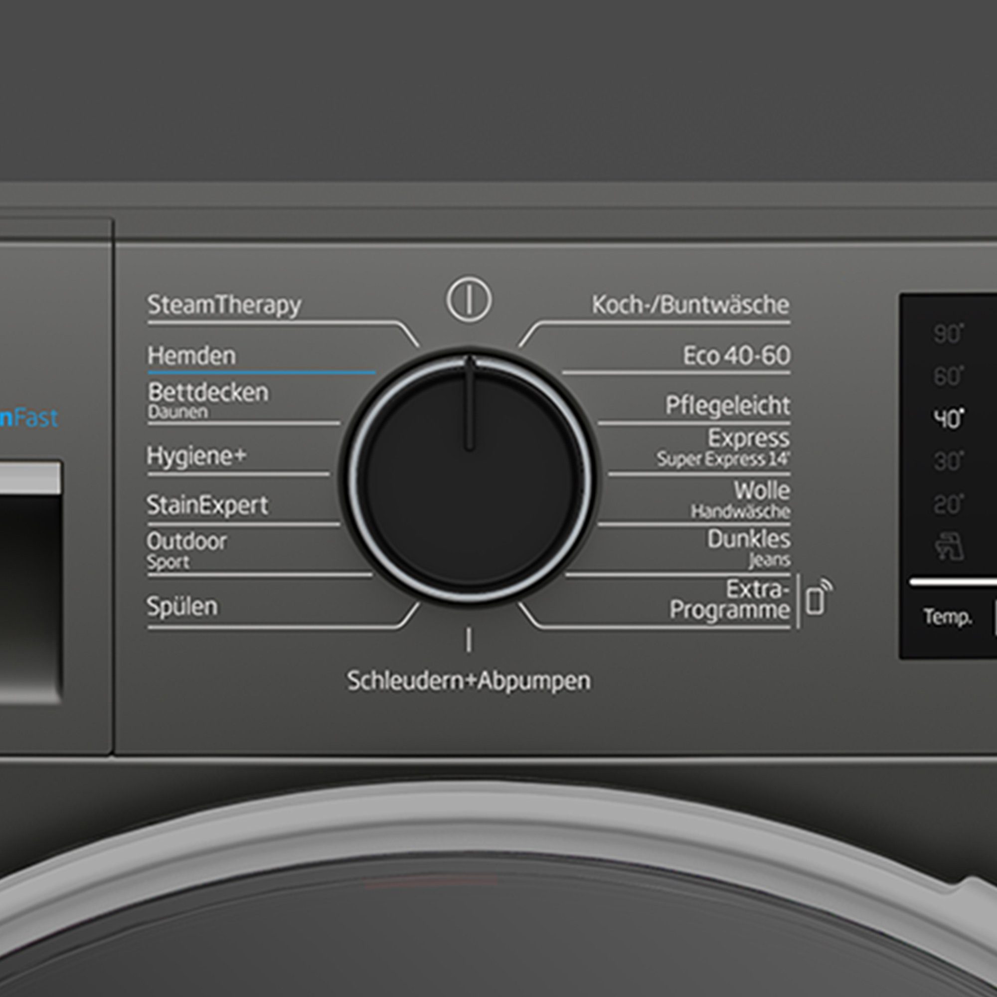BEKO Waschmaschine B3WFT59415M, 9 kg, 1400 U/min, HomeWhiz, Bluetooth, Dampffunktion, Nachlegefunktion