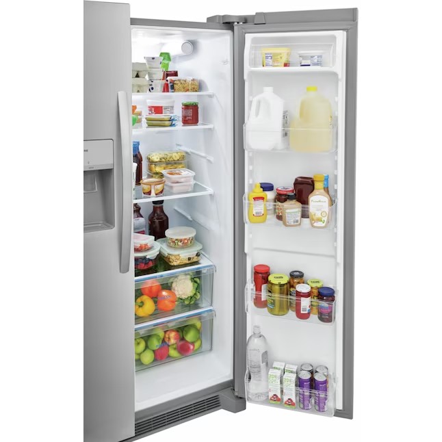 Frigidaire 25.6-cu ft Side-by-Side Refrigerator with Ice Maker (Fingerprint Resistant Stainless Steel) ENERGY STAR