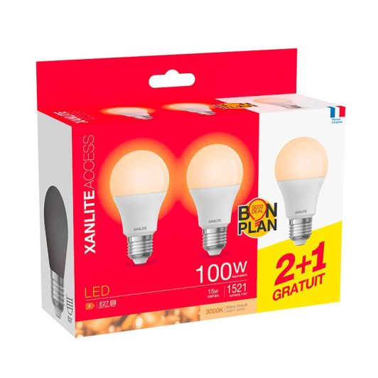 lampă XANLITE E27 x3 100W 3000K