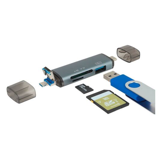 Cititor de carduri multifuncțional SEDEA 6 în 1 - USB - USB-C
