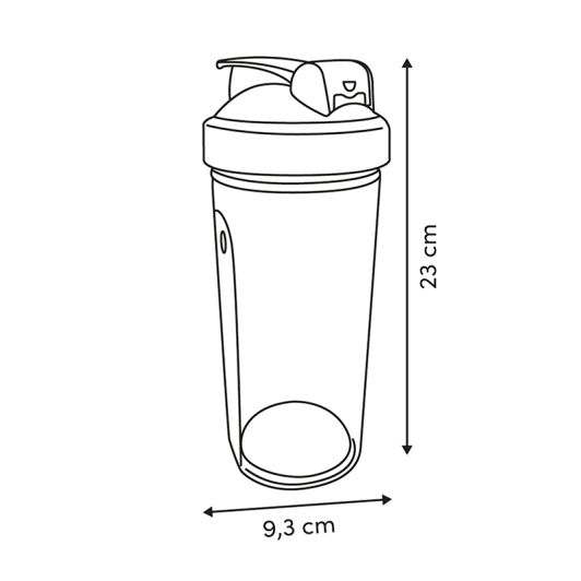 Shaker pentru aluat de clătite - 800ml - Cu bilă de amestecare